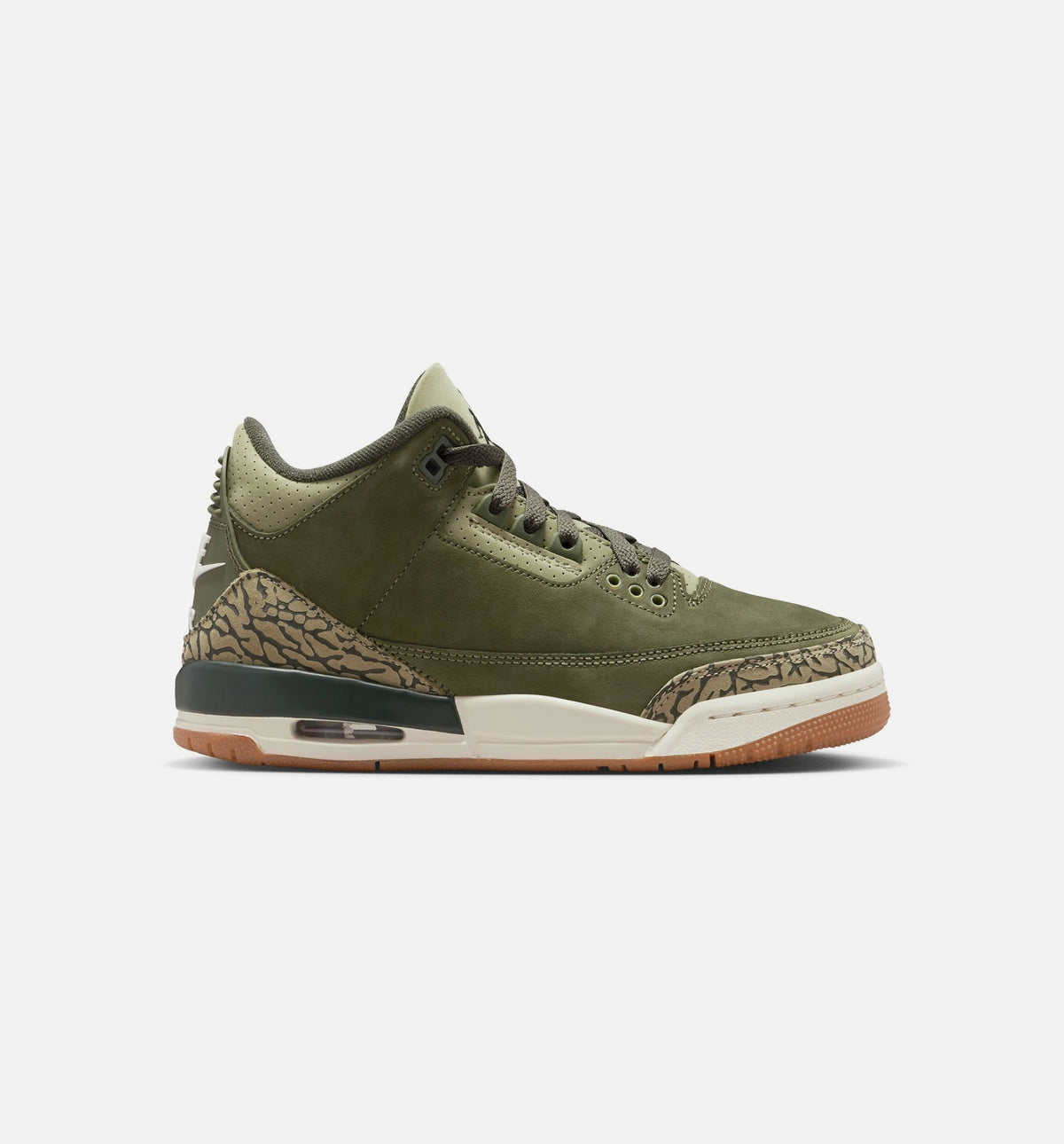 Air Jordan 3 Retro Grade School Sneakers - Medium Olive/Sequoia/Neutral Olive/Sail