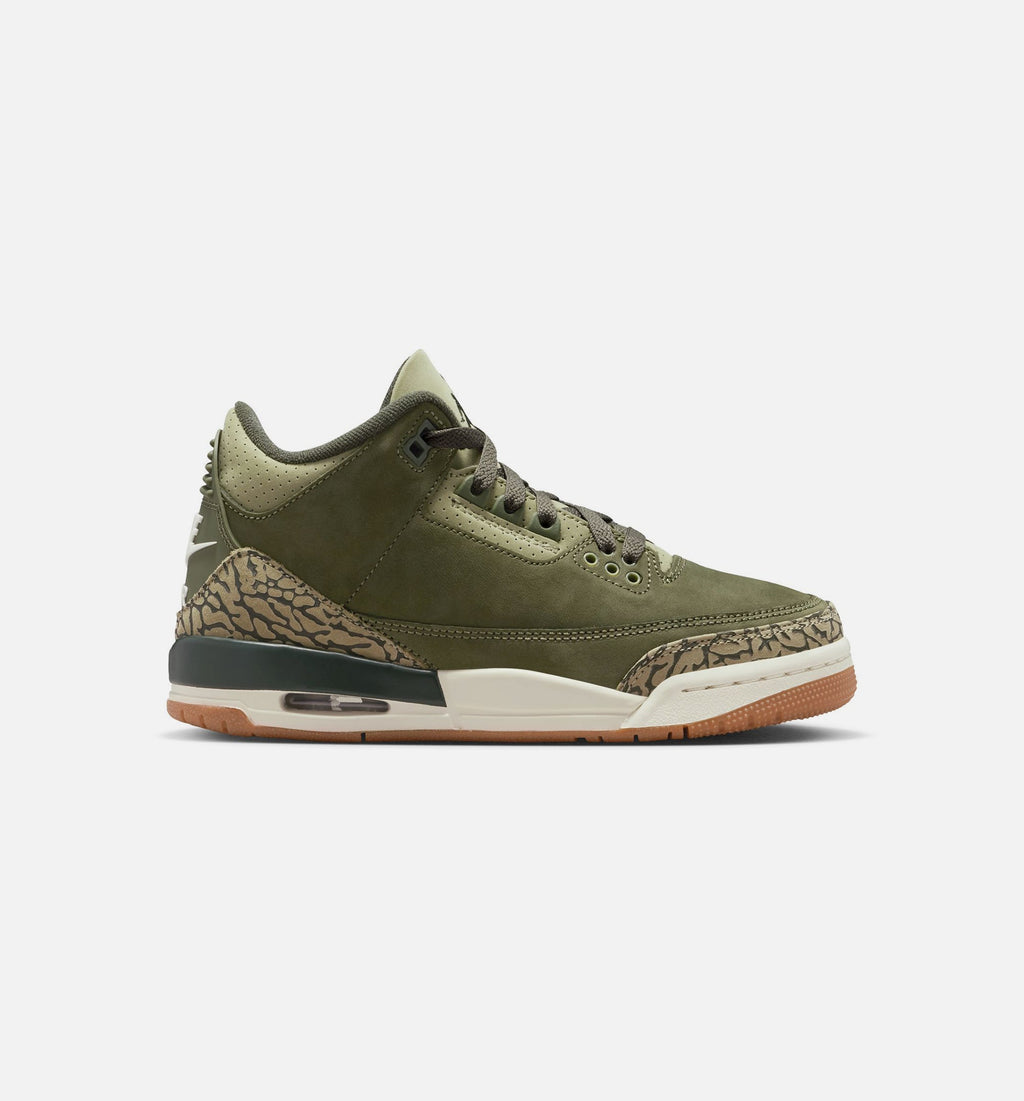Air Jordan 3 Retro Medium Olive Big Kids' Sneakers - Medium Olive / Light Olive / Sail
