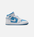 Air Jordan 1 Mid Legend Blue Grade School Sneakers - White/Legend Blue