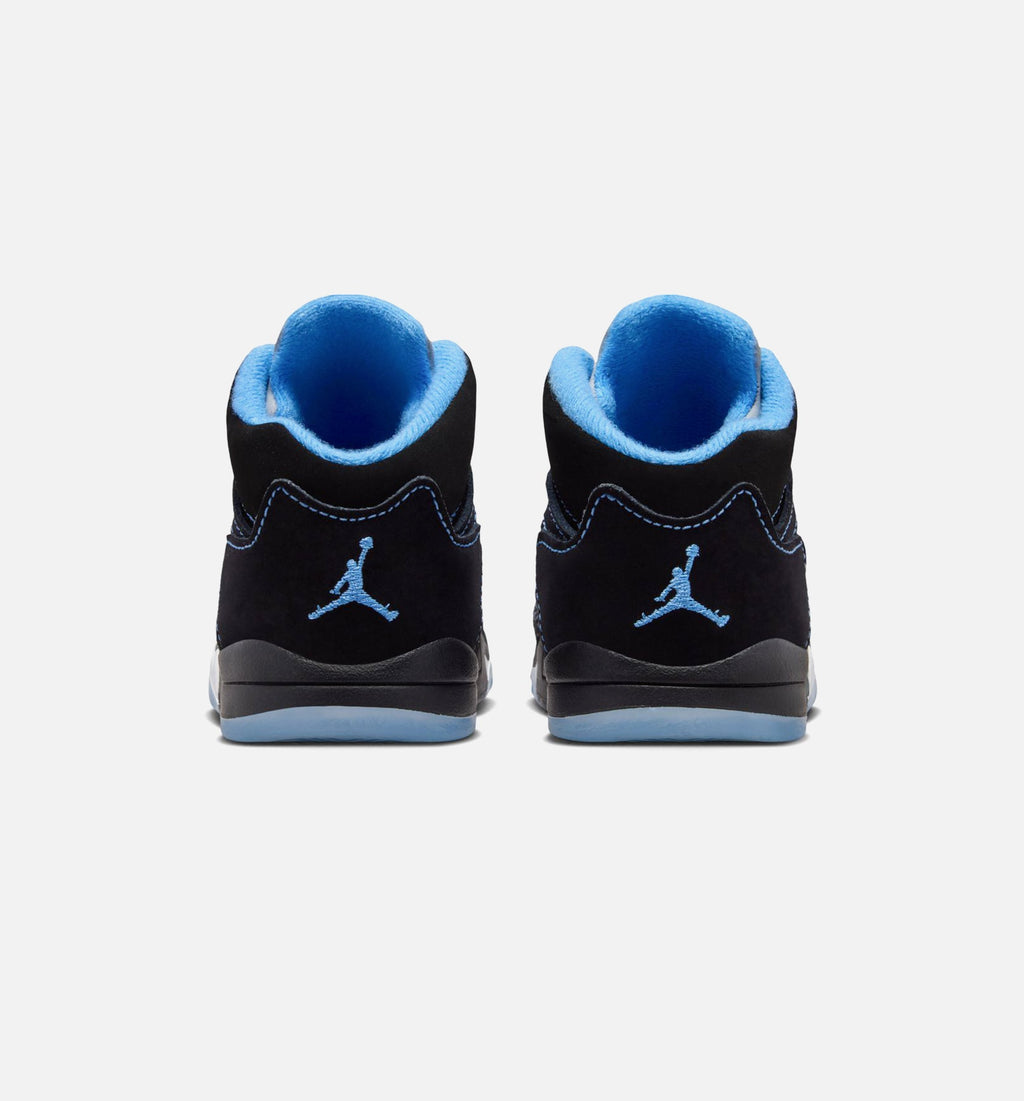 Air Jordan 5 Retro Black Carolina Infant & Toddler Sneakers - Black/University Blue/White