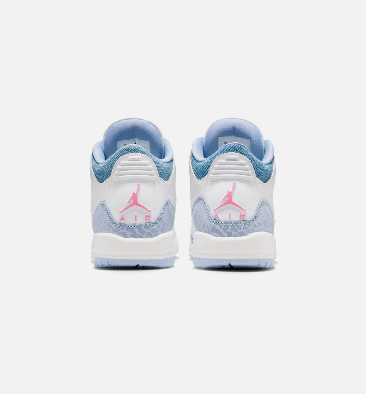 Air Jordan 3 Retro Grade School Sneakers - White/Cobalt Bliss/Football Grey/Pink Glow