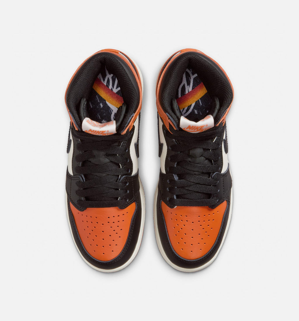 Air Jordan 1 Retro High OG Shattered Backboard Grade School Sneakers - Black/Sail/Starfish