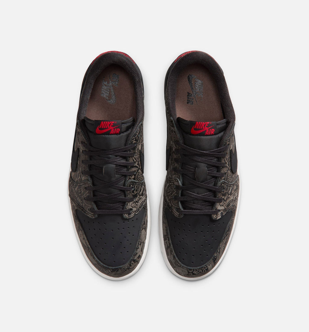 Air Jordan 1 Retro Low OG Laser Black And Varsity Red Men's Sneakers - Black / Red / White