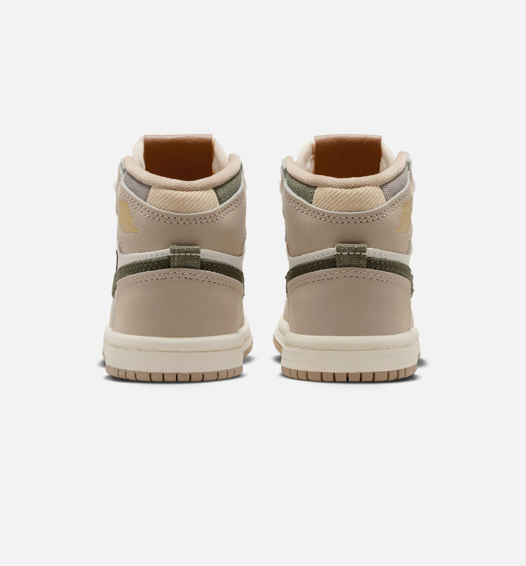 Air Jordan 1 Retro High OG Infant & Toddler Sneakers - Khaki/Sail/Coconut Milk/Cargo Khaki