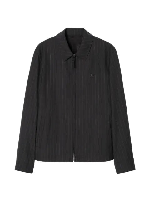 Burberry pinstriped wool Bloomsbury harrington jacket
