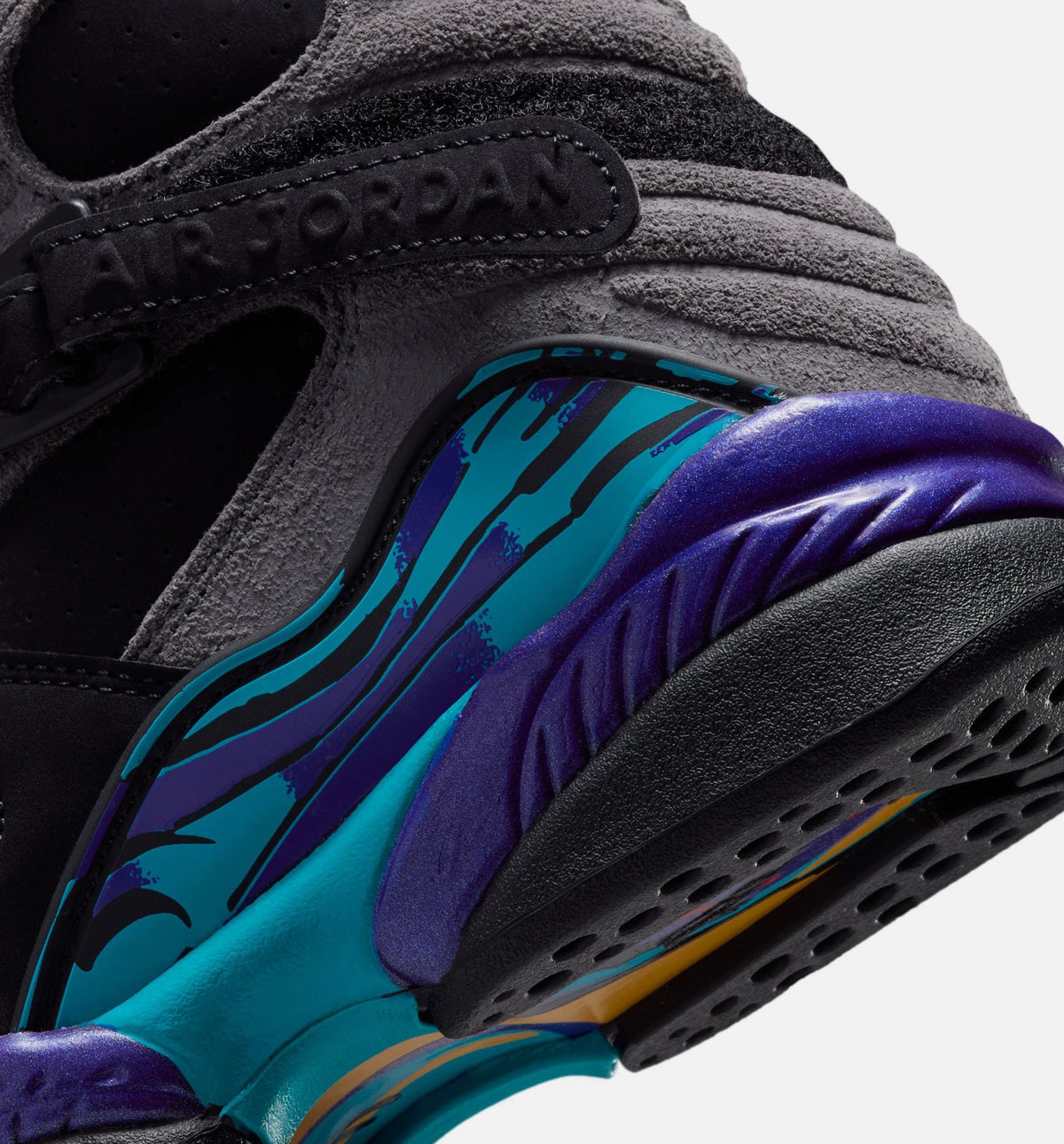 Air Jordan 8 Retro Aqua Grade School Sneakers - Black/Multi Color/Bright Concord