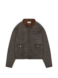 RETERNITY Waxed Hunting corduroy-collar jacket