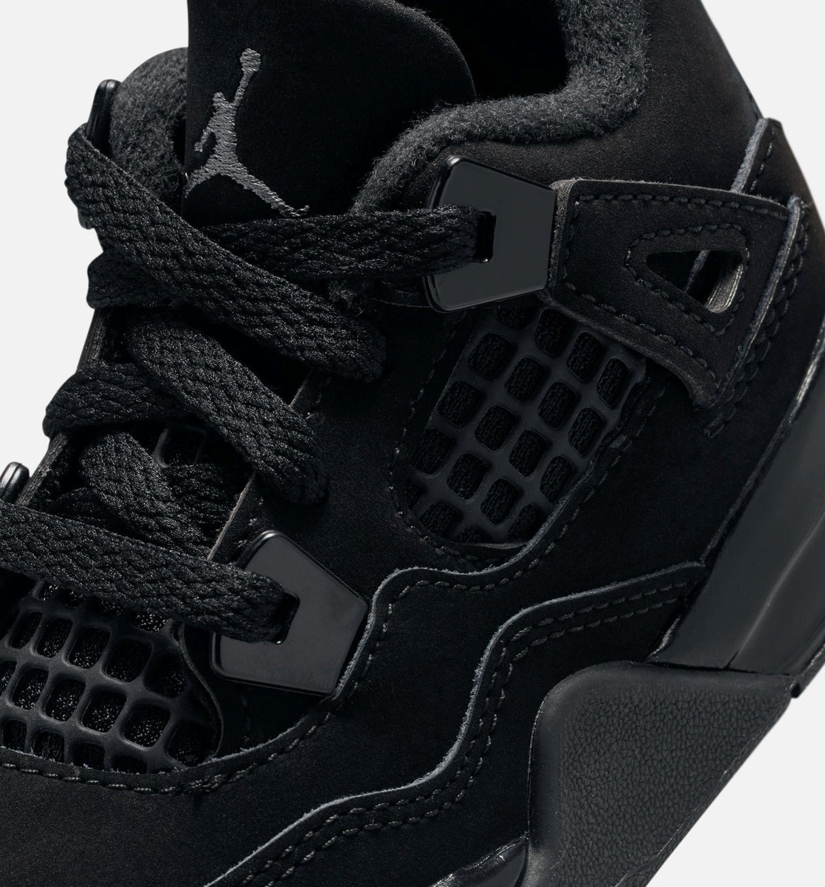 Air Jordan 4 Retro Black Cat Infant & Toddler Sneakers - Black/Light Graphite