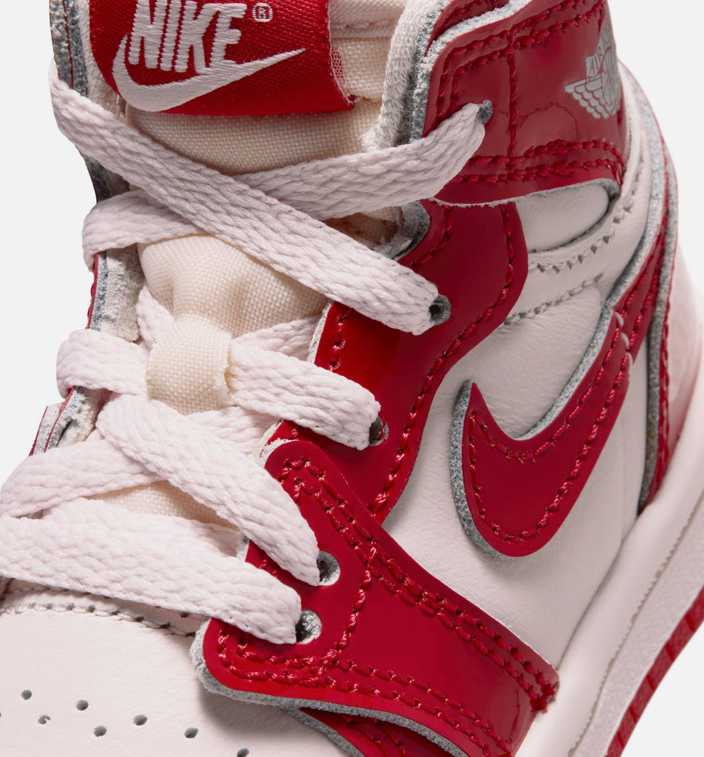 Air Jordan 1 Retro High OG Nails and Grails Infant & Toddler Sneakers - University Red/Metallic Silver