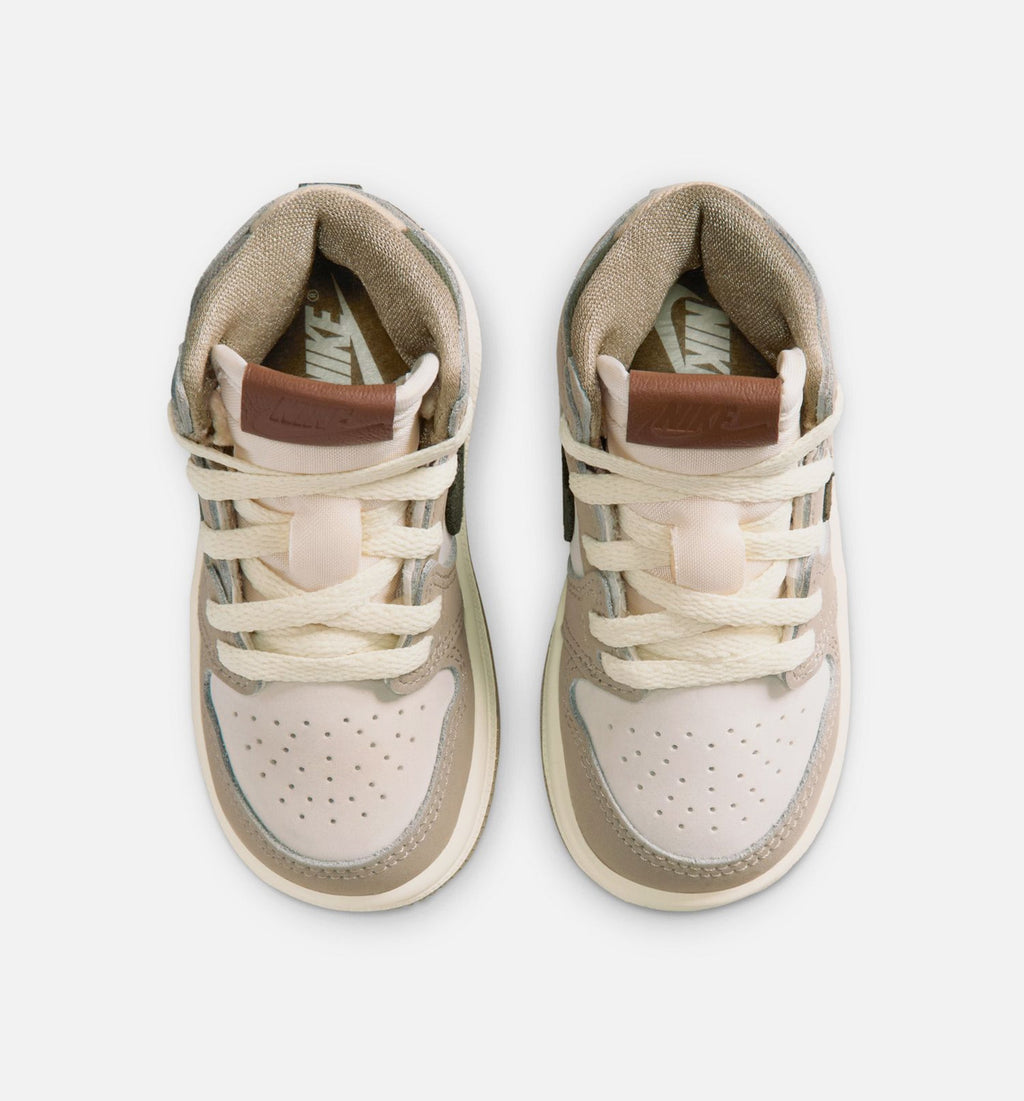 Air Jordan 1 Retro High OG Infant & Toddler Sneakers - Khaki/Sail/Coconut Milk/Cargo Khaki