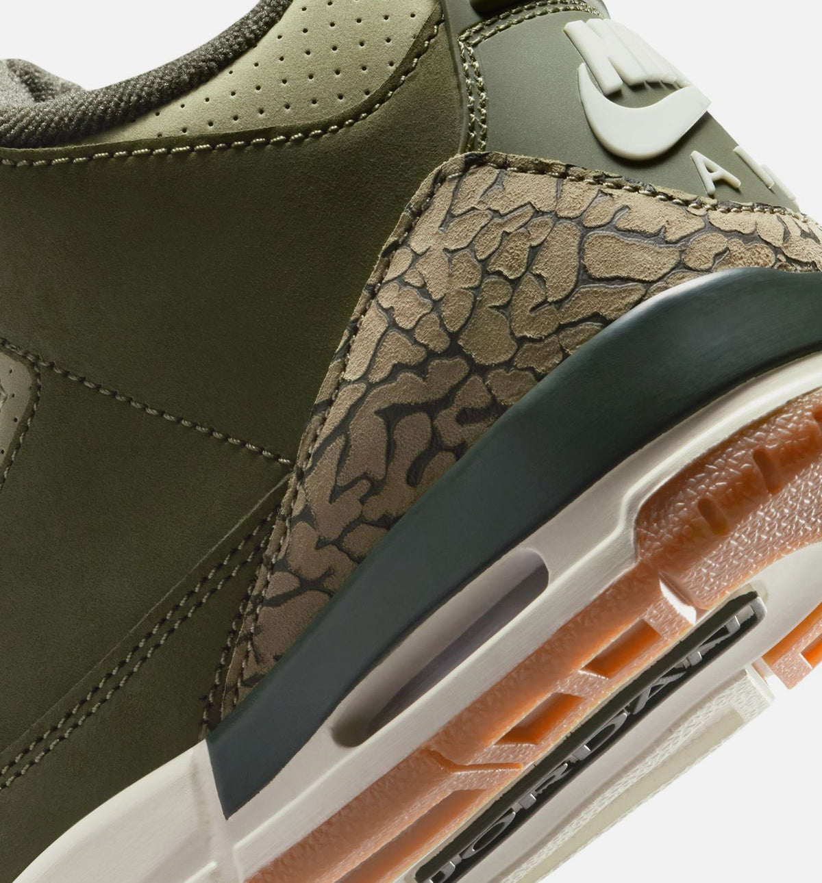 Air Jordan 3 Retro Grade School Sneakers - Medium Olive/Sequoia/Neutral Olive/Sail