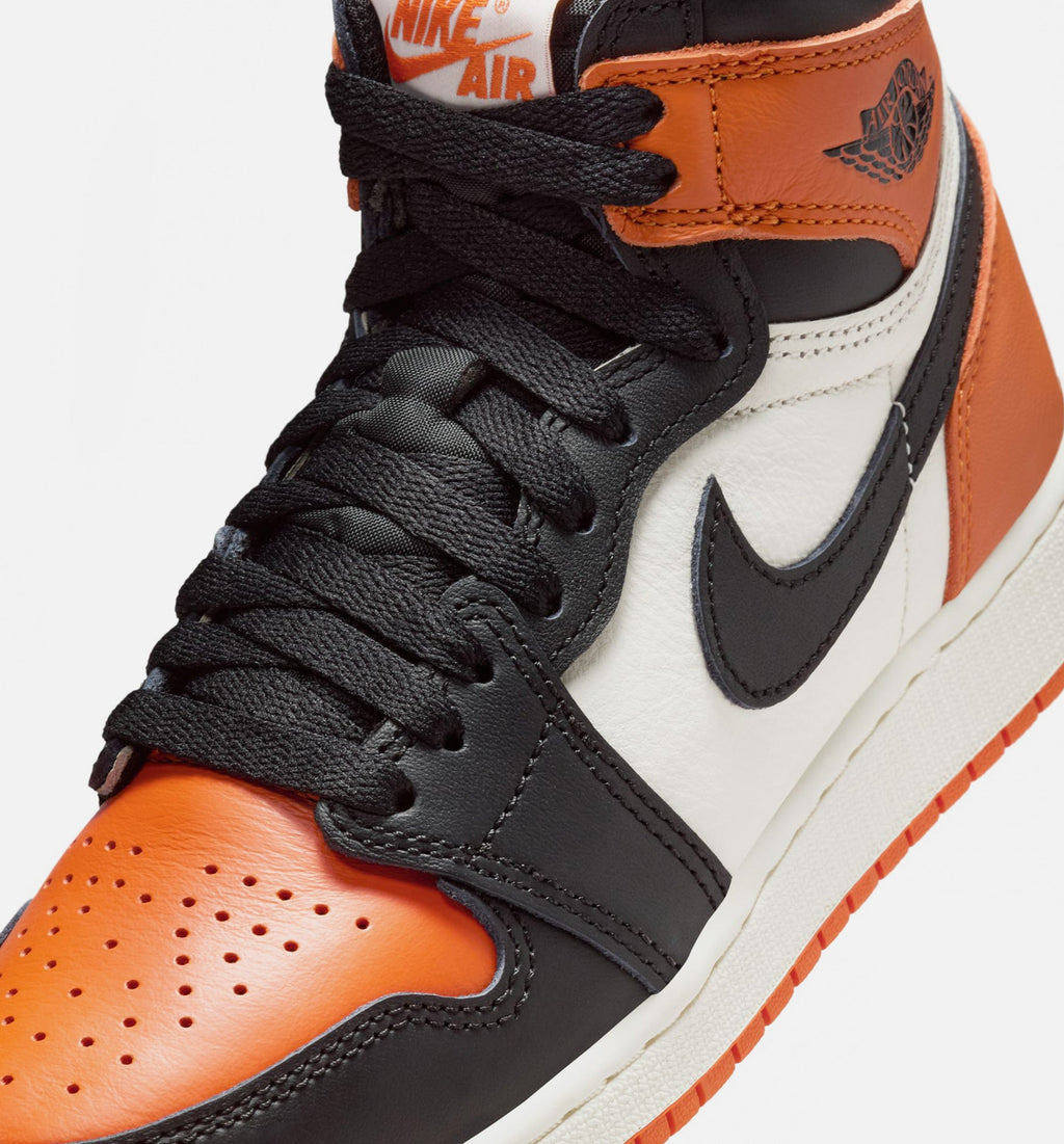 Air Jordan 1 Retro High OG Shattered Backboard Grade School Sneakers - Black/Sail/Starfish