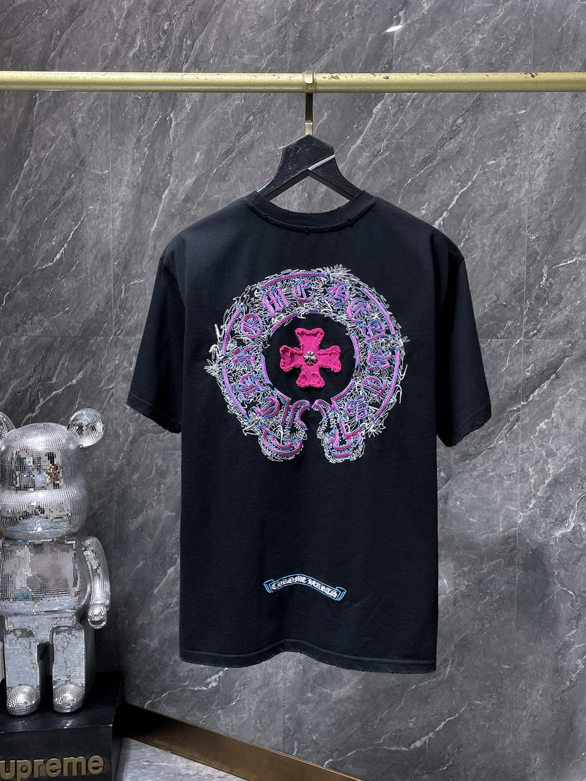Chrome Hearts Horseshoe Cross Embroidered T-Shirt