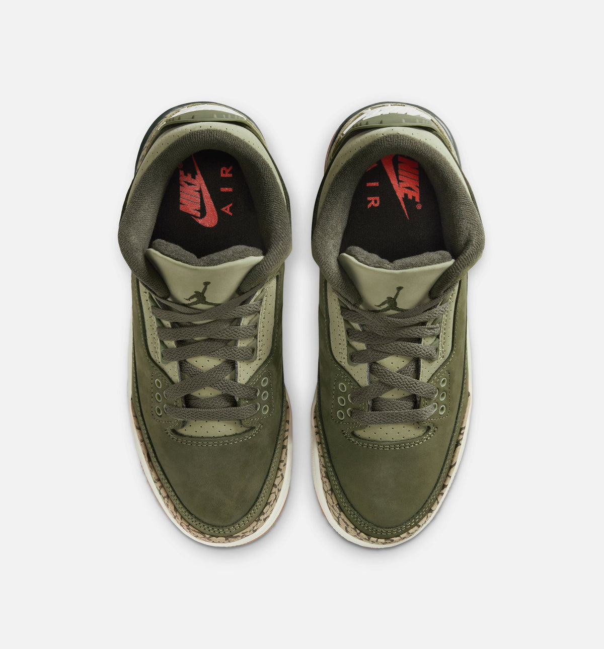Air Jordan 3 Retro Grade School Sneakers - Medium Olive/Sequoia/Neutral Olive/Sail