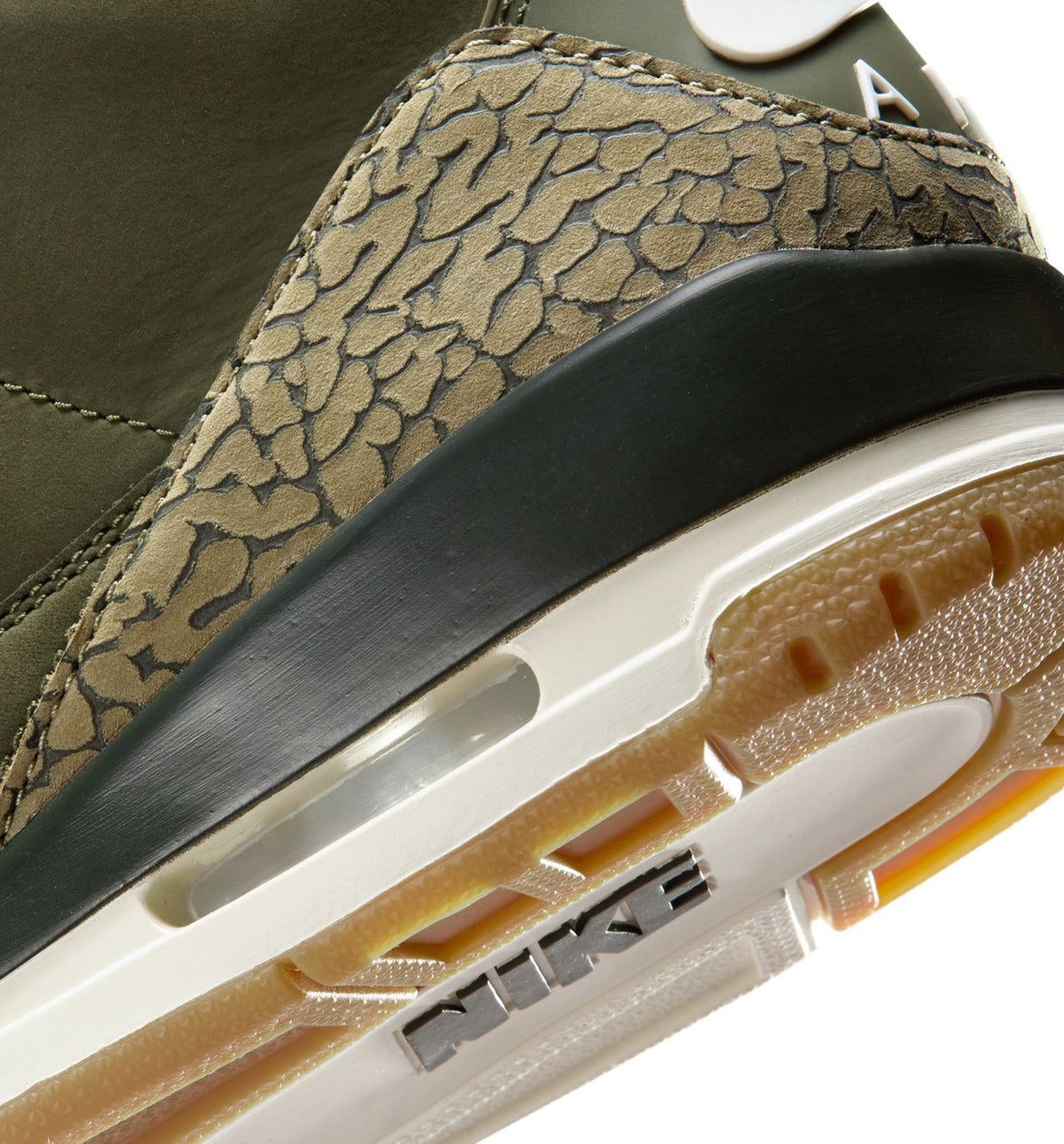 Air Jordan 3 Retro Men's Sneakers - Medium Olive/Sequoia/Neutral Olive/Sail/Total Crimson
