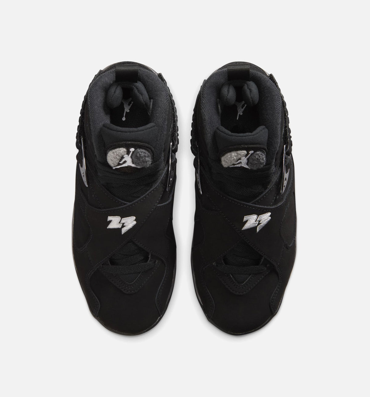 Air Jordan 8 Retro Chrome Black and Light Graphite Grade School Sneakers