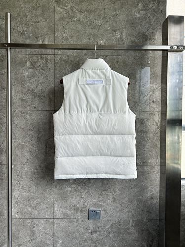 Canada Goose Puffer Vest in White with Stand Collar