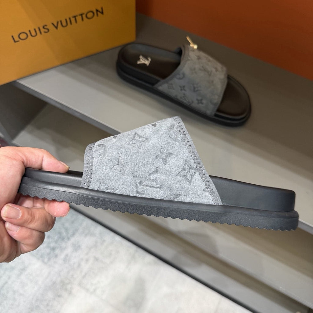 Louis Vuitton Monogram Zip Slide Sandals
