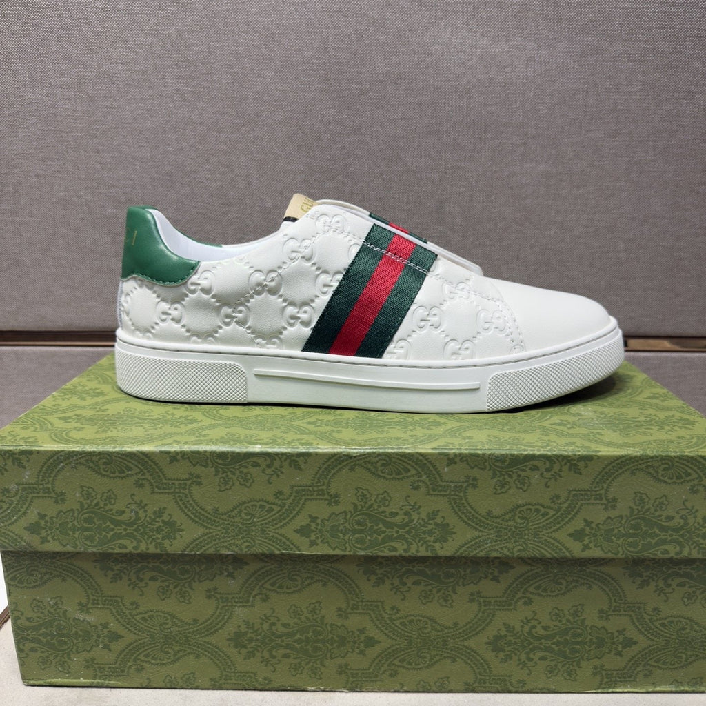Gucci Green-Red Stripe Low-Top Sneakers